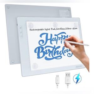 A4 LED Light Pad, IMAGE A4 Tracing Pad Rechargeable Magnetic Light Box